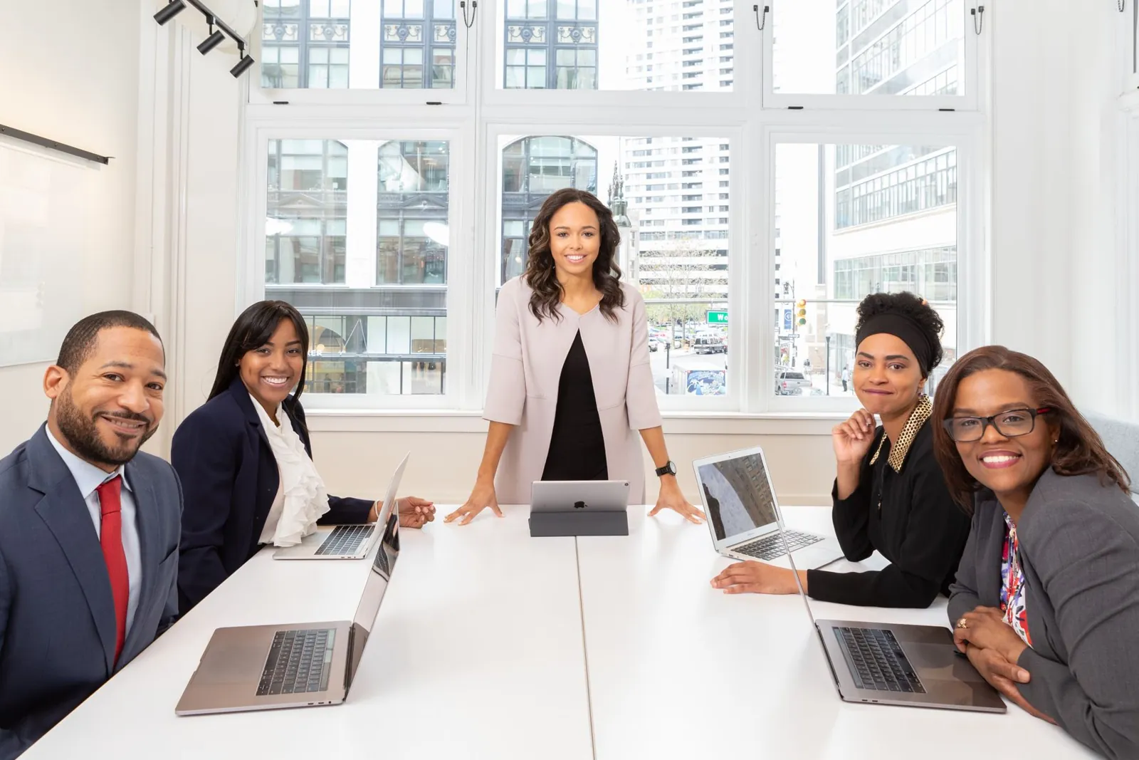 Board of directors meeting in a modern boardroom